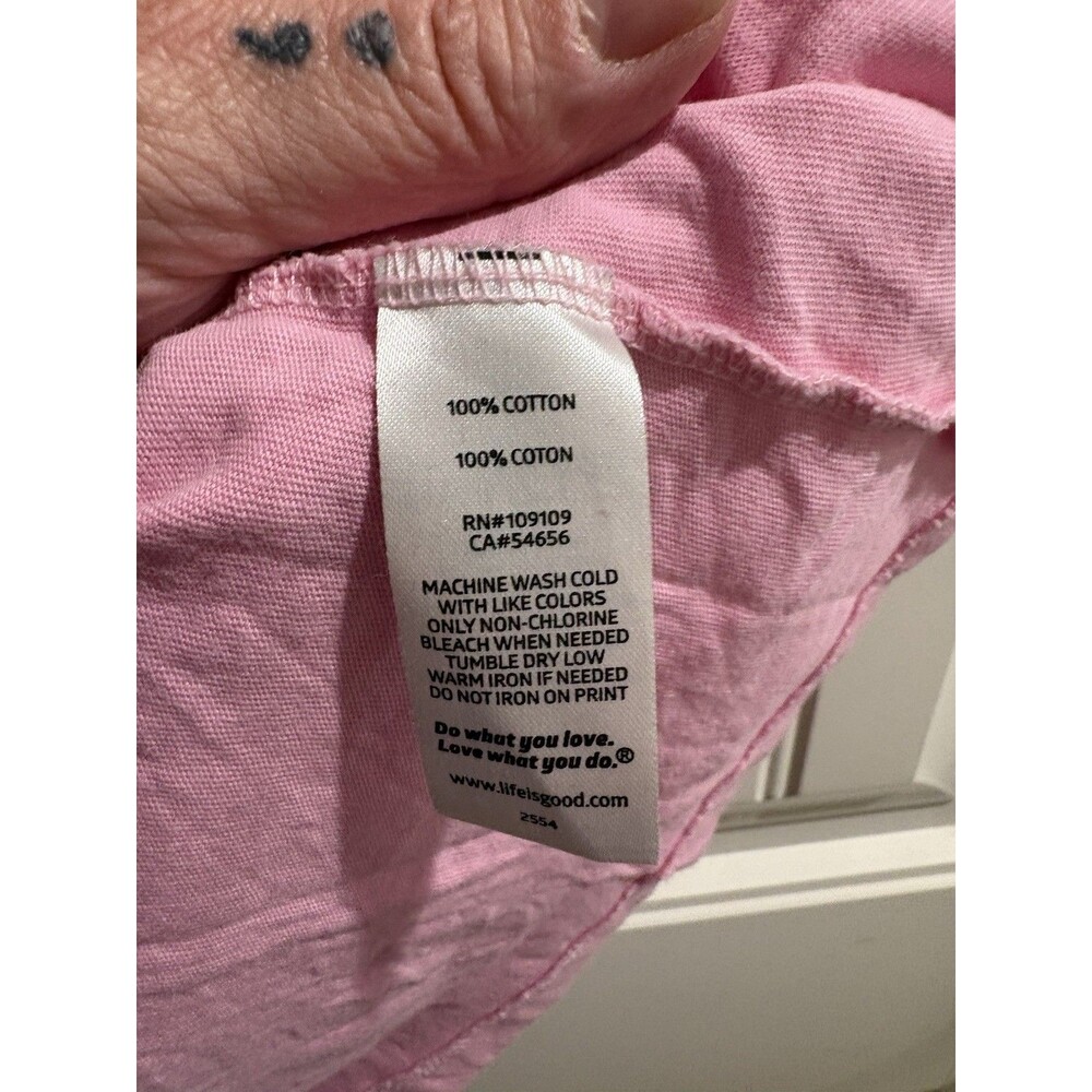 Life Is Good Crusher Tee, Pink Happiness comes In Waves Plus Sz XXL 100% Cotton - Picture 5 of 8